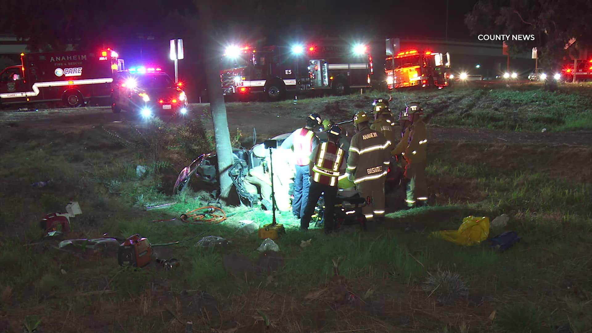Anaheim: Man Rescued After Becoming Pinned In Car - CountyNews.TV