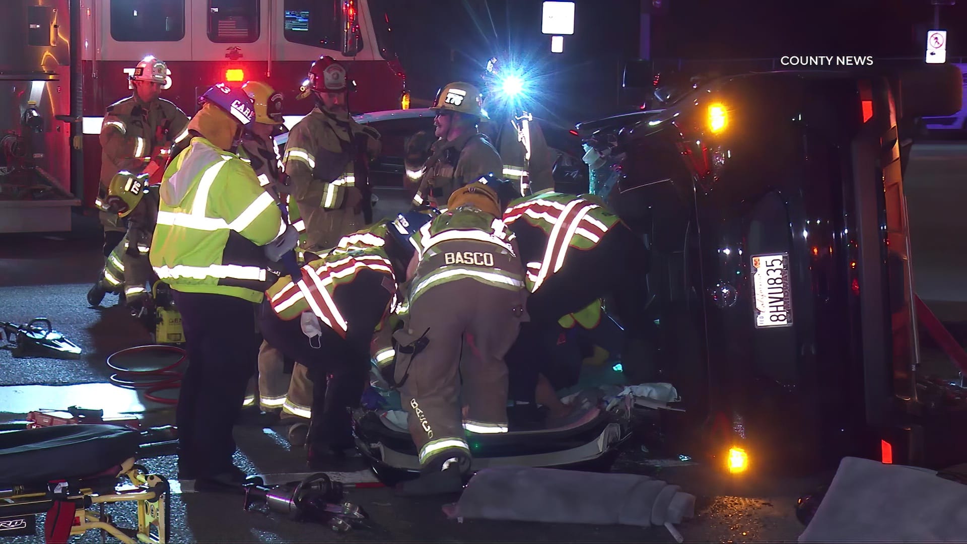 Santa Ana: Firefighters Cut Open Roof To Free Man Trapped In Rollover ...
