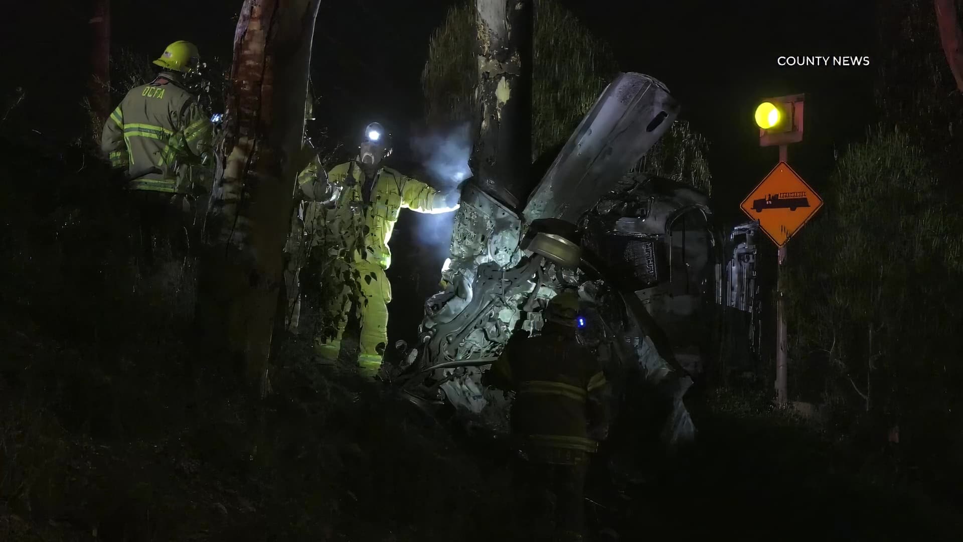 Lake Forest: Driver Dies In Fiery Crash After Wrapping Vehicle Around ...