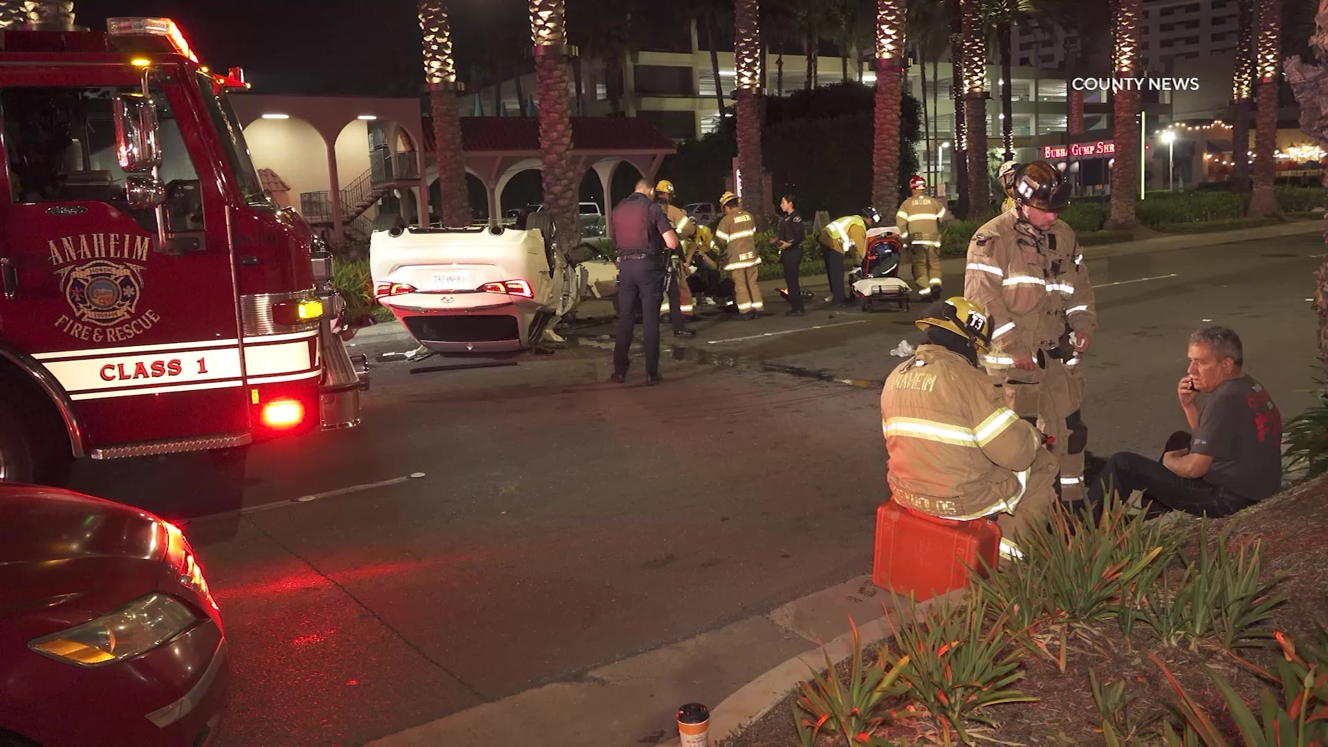 Anaheim: Three Injured In Rollover Collision