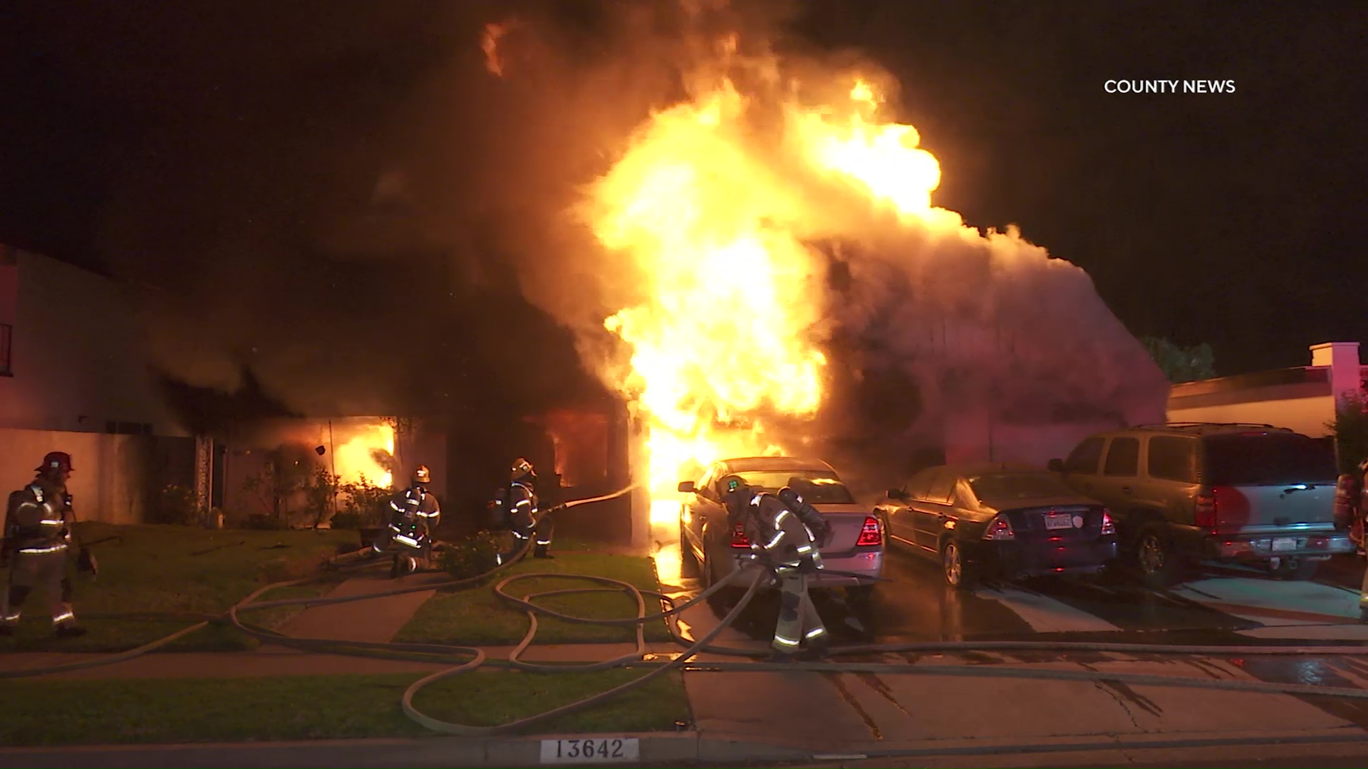 Tustin: Massive Fire Engulfs Home, One Injured